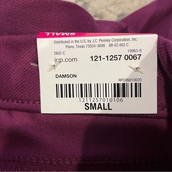 NWT MIXIT Damson Burgundy Back Pockets Denim Leggings Size Small - Picture 6 of 6